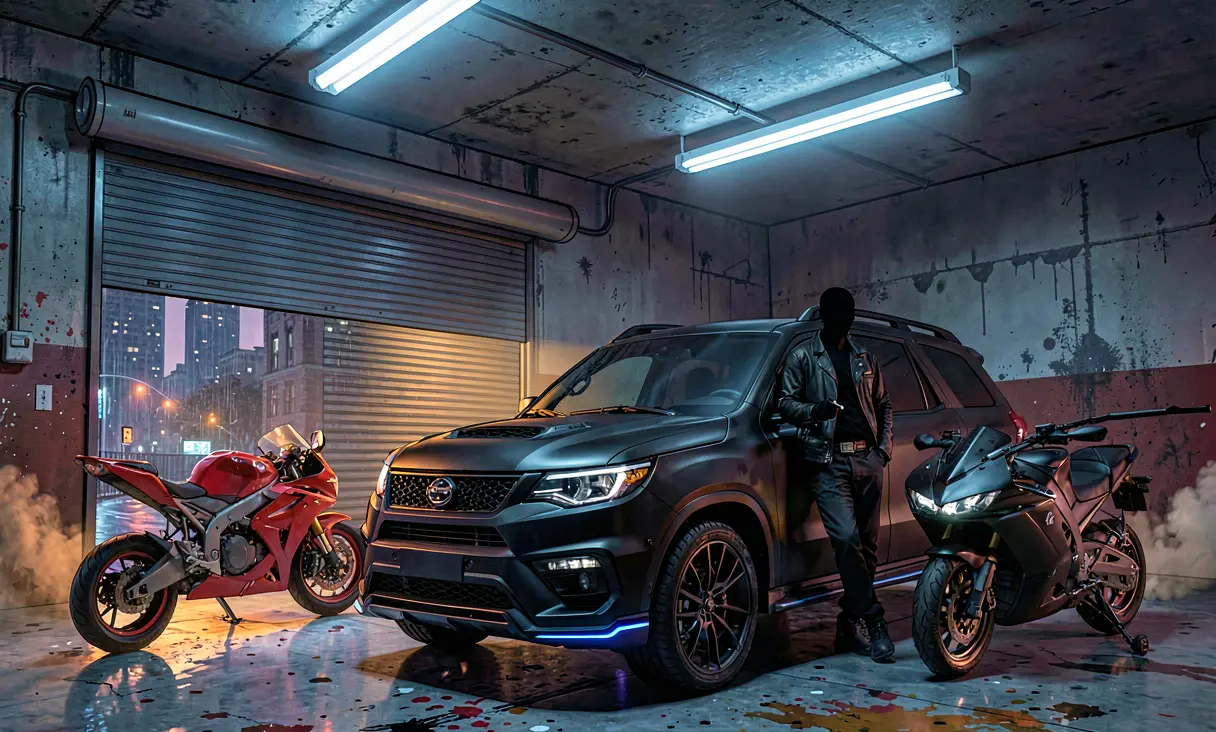 Vehicle theft and garage system